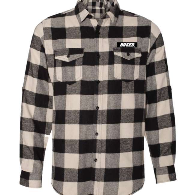 Cream and Black Check Flannel Shirt